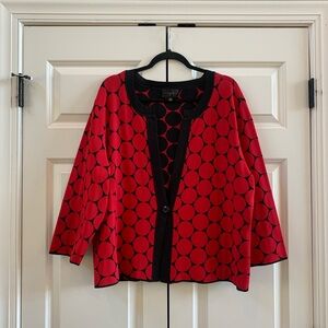 Investments Red and Black Knit Sweater